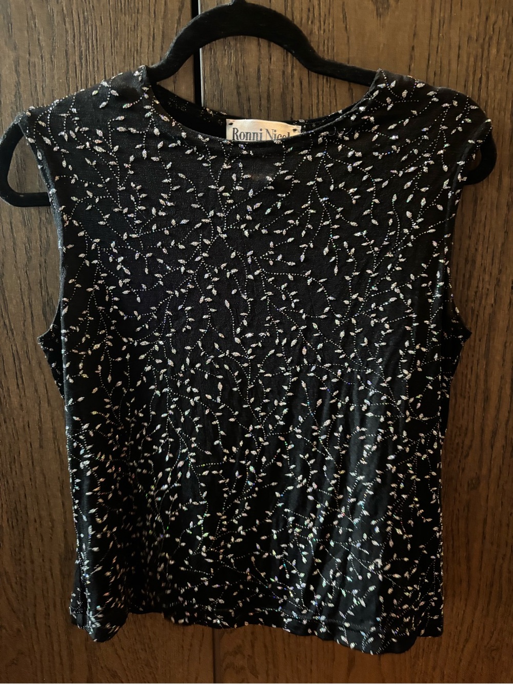 Ronni Nicole Black Sparkling Sequin Top